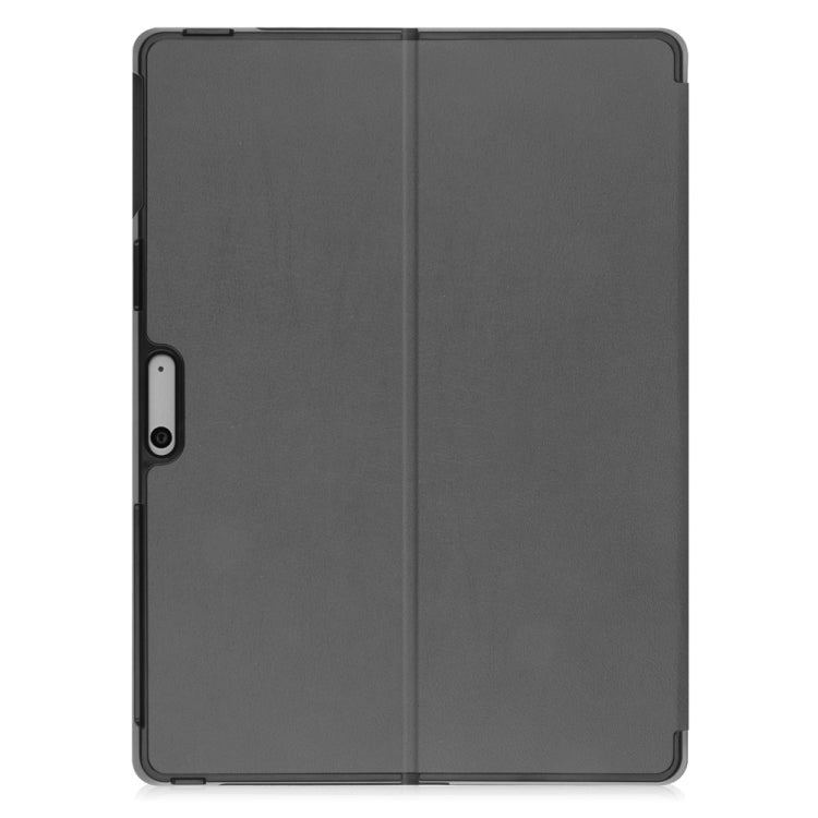 For Microsoft Surface Pro 9 JUNSUNMAY Custer Solid Color 3-Fold Stand Leather Tablet Case(Grey) - Microsoft by JUNSUNMAY | Online Shopping South Africa | PMC Jewellery | Buy Now Pay Later Mobicred