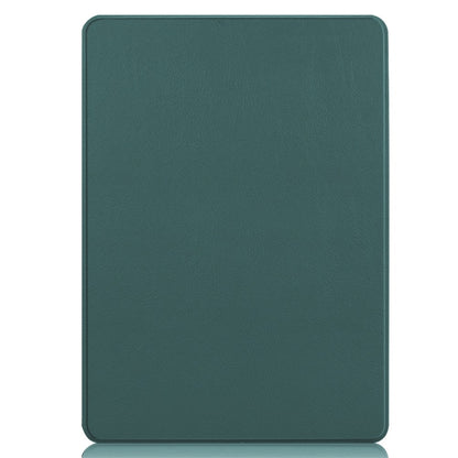 For Microsoft Surface Pro 9 JUNSUNMAY Custer Solid Color 3-Fold Stand Leather Tablet Case(Dark Green) - Microsoft by JUNSUNMAY | Online Shopping South Africa | PMC Jewellery