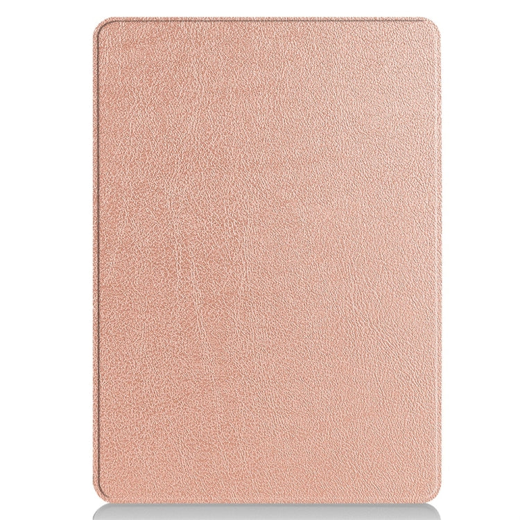 For Microsoft Surface Pro 9 JUNSUNMAY Custer Solid Color 3-Fold Stand Leather Tablet Case(Rose Gold) - free shipping - PMC Jewellery - Order now!
