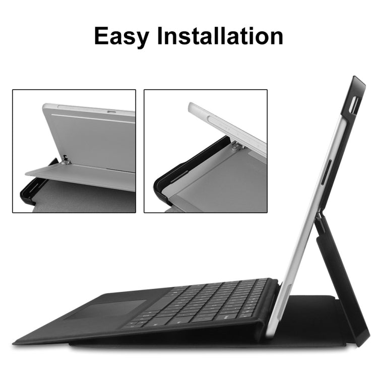 For Microsoft Surface Pro 9 JUNSUNMAY Custer Solid Color 3-Fold Stand Leather Tablet Case(Dark Green) - free shipping - PMC TechLife - Order now!