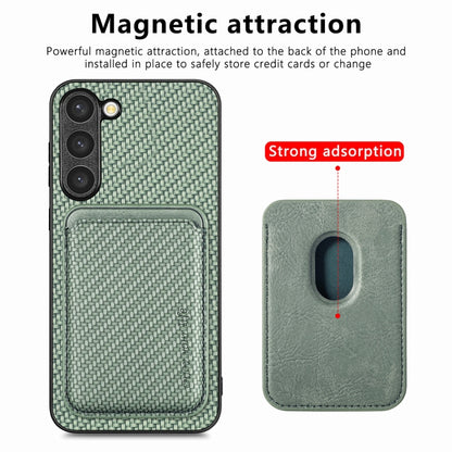 For Samsung Galaxy S23+ 5G Carbon Fiber Leather Card Magsafe Case(Green) - Galaxy S23+ 5G Cases by PMC Jewellery | Online Shopping South Africa | PMC Jewellery