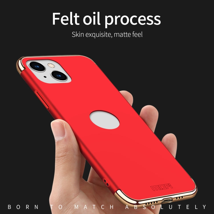 For iPhone 14 MOFI Yatun Series 3 in 1 Stitching PC Phone Case(Red) - iPhone 14 Cases by MOFI | Online Shopping South Africa | PMC Jewellery