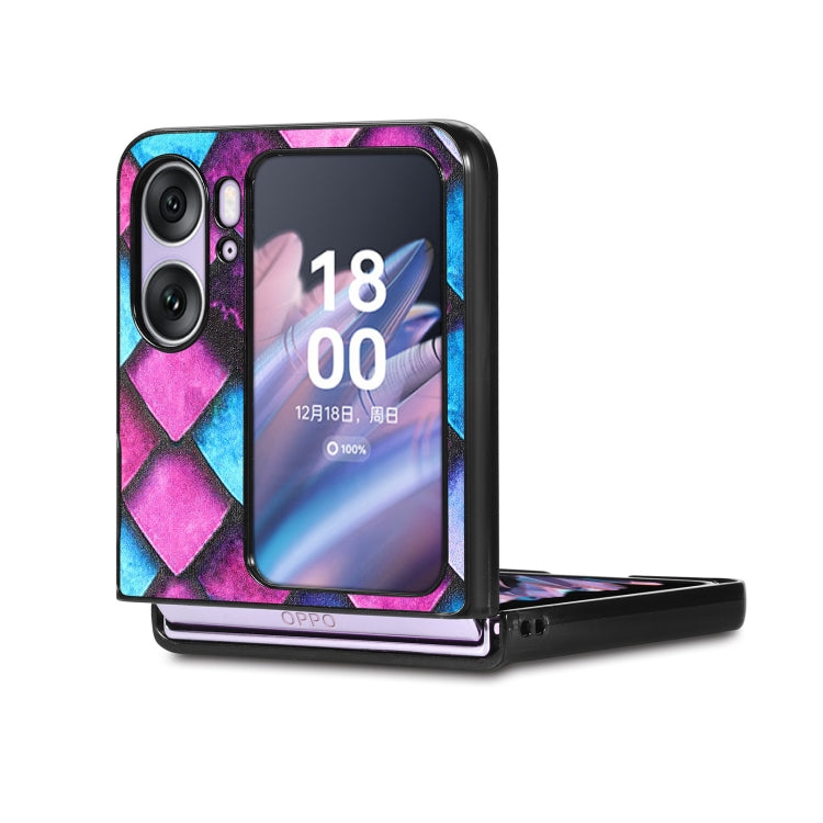 For OPPO Find N2 Flip Colored Drawing Leather Skin Back Cover Phone Case(Purple Scales) - Find N2 Flip Cases by PMC Jewellery | Online Shopping South Africa | PMC Jewellery | Buy Now Pay Later Mobicred