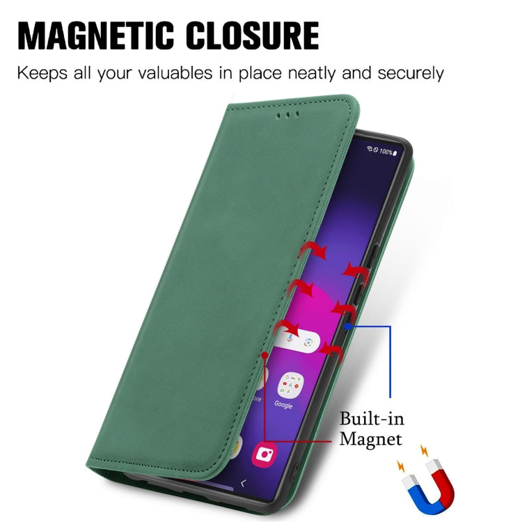 For Samsung Galaxy S25 Ultra 5G Retro Skin Feel Magnetic Leather Phone Case(Green) - Galaxy S25 Ultra 5G Cases by PMC Jewellery | Online Shopping South Africa | PMC Jewellery | Buy Now Pay Later Mobicred