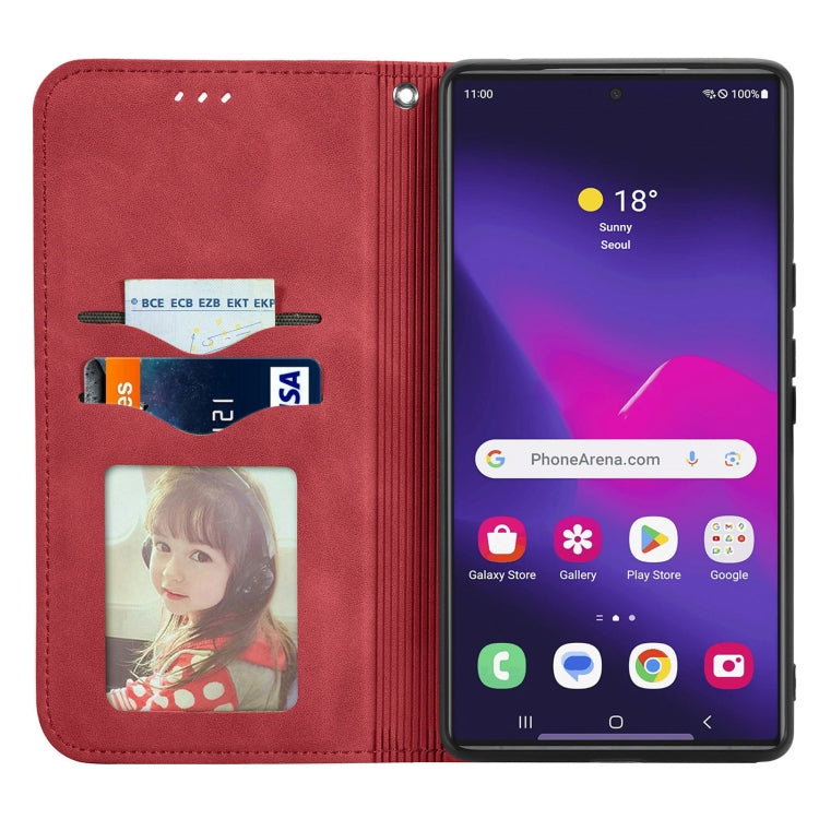 For Samsung Galaxy S25 Ultra 5G Retro Skin Feel Magnetic Leather Phone Case(Red) - Galaxy S25 Ultra 5G Cases by PMC Jewellery | Online Shopping South Africa | PMC Jewellery | Buy Now Pay Later Mobicred