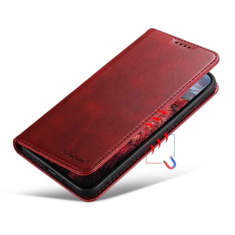 For Samsung Galaxy S24+ 5G Suteni Calf Texture Horizontal Flip Leather Phone Case(Red) - Galaxy S24+ 5G Cases by Suteni | Online Shopping South Africa | PMC Jewellery | Buy Now Pay Later Mobicred