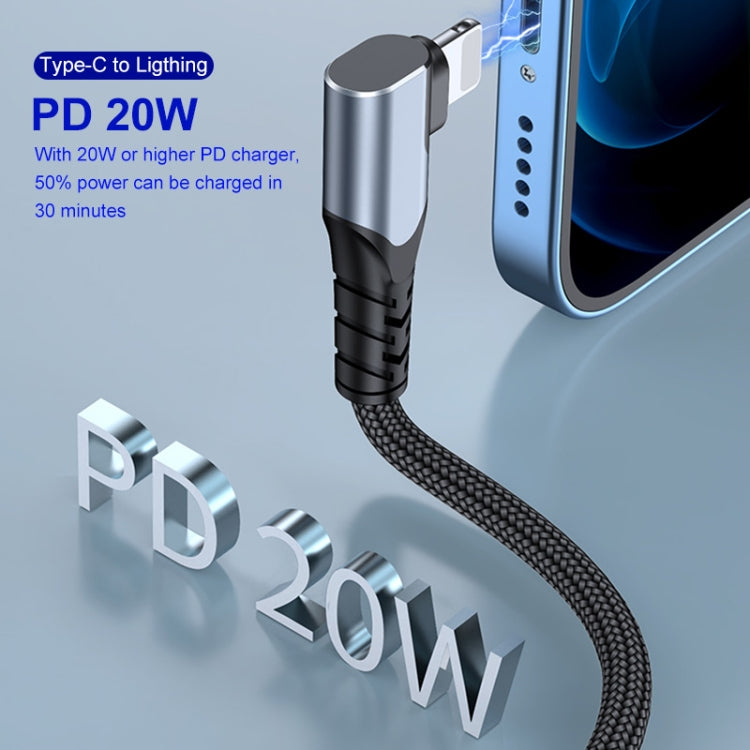 ENKAY Hat-Prince PD 20W Type-C to 8 Pin Dual Elbow Fast Charging Data Cable, Length:2m(Black) - 2 in 1 Cable by ENKAY | Online Shopping South Africa | PMC Jewellery | Buy Now Pay Later Mobicred