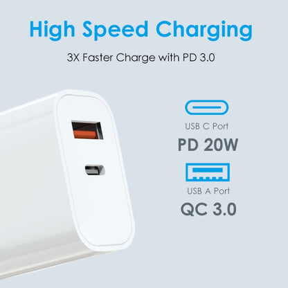 NORTHJO NOPD2002 PD20W USB-C/Type-C + QC 3.0 USB Dual Ports Fast Charger, AU Plug(White) - USB Charger by NORTHJO | Online Shopping South Africa | PMC Jewellery | Buy Now Pay Later Mobicred