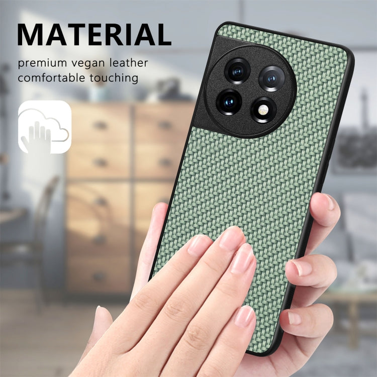 For OnePlus 11 Carbon Fiber Texture Leather Back Cover Phone Case(Black) - OnePlus Cases by PMC Jewellery | Online Shopping South Africa | PMC Jewellery | Buy Now Pay Later Mobicred