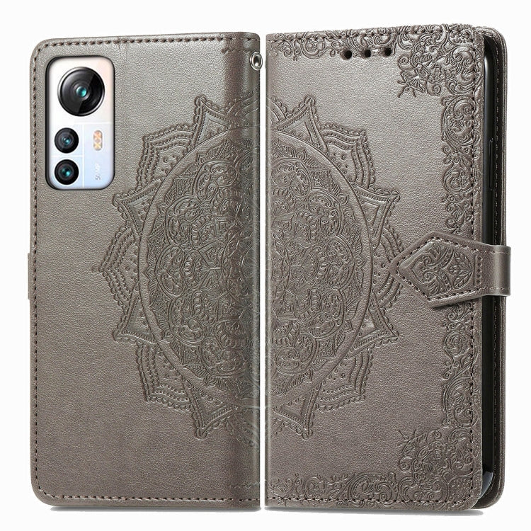 For Blackview A85 Mandala Flower Embossed Leather Phone Case(Gray) - More Brand by PMC Jewellery | Online Shopping South Africa | PMC Jewellery | Buy Now Pay Later Mobicred