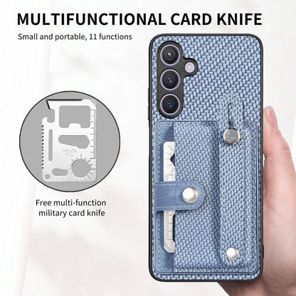 For Samsung Galaxy S25 Ultra 5G Wristband Kickstand Wallet Back Phone Case with Tool Knife(Brown) - Galaxy S25 Ultra 5G Cases by PMC Jewellery | Online Shopping South Africa | PMC Jewellery | Buy Now Pay Later Mobicred