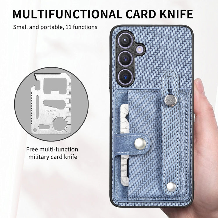 For Samsung Galaxy S25+ 5G Wristband Kickstand Wallet Back Phone Case with Tool Knife(Brown) - Galaxy S25+ 5G Cases by PMC Jewellery | Online Shopping South Africa | PMC Jewellery | Buy Now Pay Later Mobicred