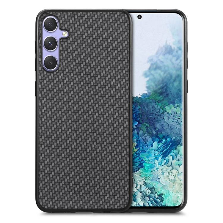 For Samsung Galaxy S25 5G Carbon Fiber Texture Leather Back Cover Phone Case(Black) - Galaxy Phone Cases by PMC Jewellery | Online Shopping South Africa | PMC Jewellery | Buy Now Pay Later Mobicred