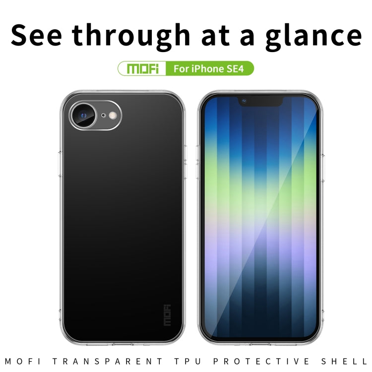 For iPhone 16e MOFI Ming Series Ultra-thin TPU Phone Case(Transparent) - iPhone 16e Cases by MOFI | Online Shopping South Africa | PMC Jewellery | Buy Now Pay Later Mobicred