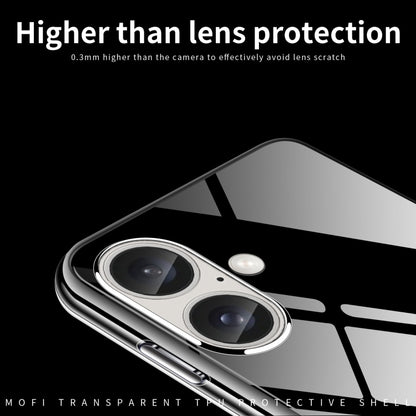 For iPhone 16 MOFI Ming Series Ultra-thin TPU Phone Case(Transparent) - iPhone 16 Cases by MOFI | Online Shopping South Africa | PMC Jewellery | Buy Now Pay Later Mobicred