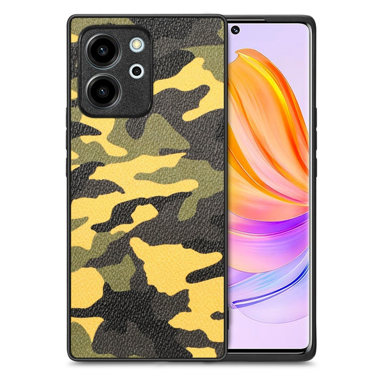 For Honor 80 SE Camouflage Leather Back Cover Phone Case(Yellow) - Honor Cases by PMC Jewellery | Online Shopping South Africa | PMC Jewellery | Buy Now Pay Later Mobicred