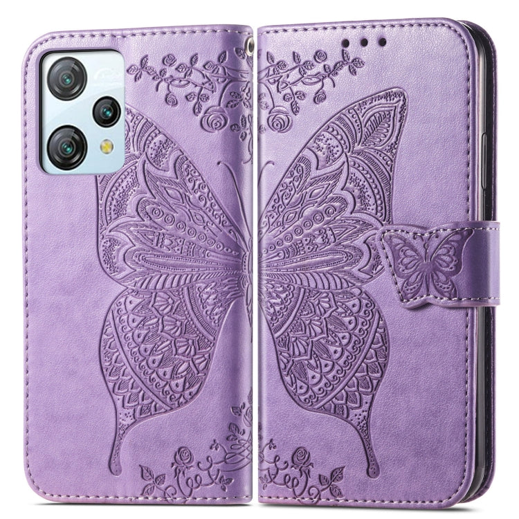 For Blackview A53 Butterfly Love Flower Embossed Leather Phone Case(Lavender) - More Brand by PMC Jewellery | Online Shopping South Africa | PMC Jewellery | Buy Now Pay Later Mobicred