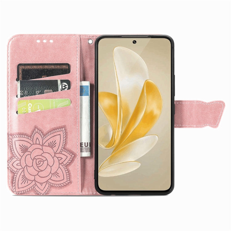 For vivo X100 Butterfly Love Flower Embossed Leather Phone Case(Rose Gold) - X100 Cases by imak | Online Shopping South Africa | PMC Jewellery | Buy Now Pay Later Mobicred