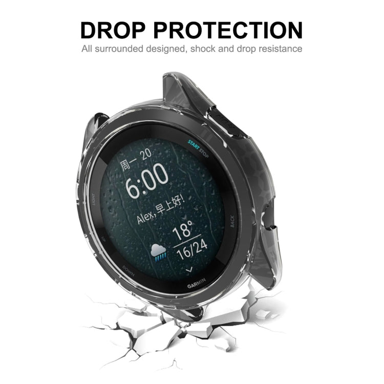 For Garmin Forerunner 265S ENKAY Hat-Prince Transparent TPU Frame Drop Protection Case(Grey) - Watch Cases by ENKAY | Online Shopping South Africa | PMC Jewellery | Buy Now Pay Later Mobicred