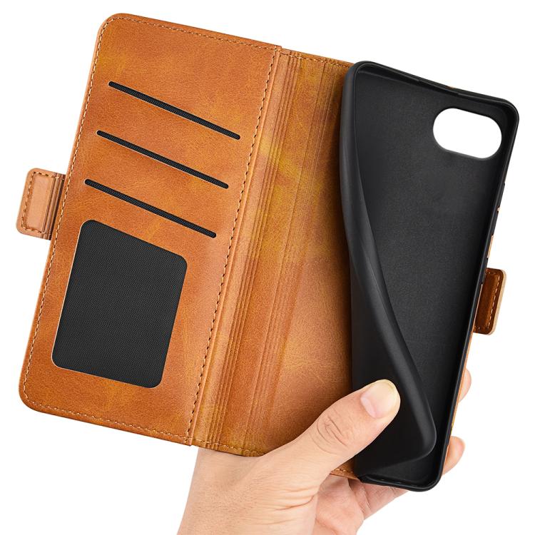 For iPhone 16e Dual-side Magnetic Buckle Horizontal Flip Leather Phone Case(Yellow) - iPhone 16e Cases by PMC TechLife | Online Shopping South Africa | PMC TechLife | Buy Now Pay Later Mobicred