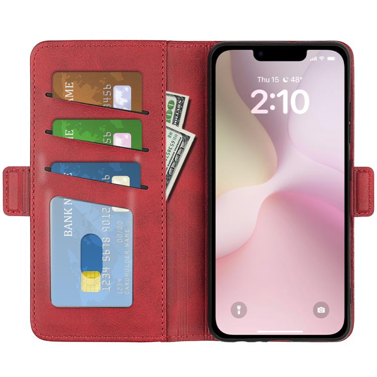 For iPhone 16e Dual-side Magnetic Buckle Horizontal Flip Leather Phone Case(Red) - free shipping - PMC TechLife - Order now!