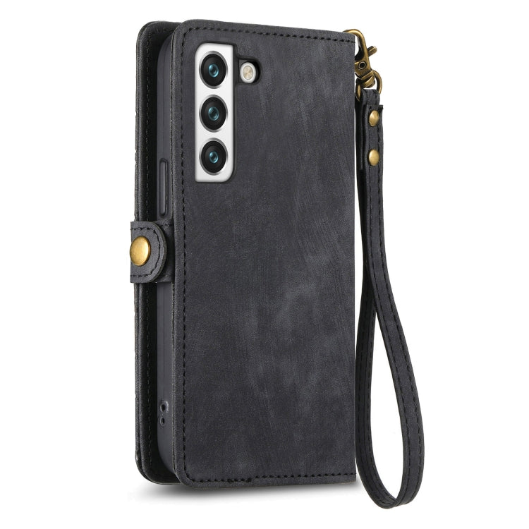 For Samsung Galaxy Note20 Geometric Zipper Wallet Side Buckle Leather Phone Case(Black) - free shipping - PMC TechLife - Order now!