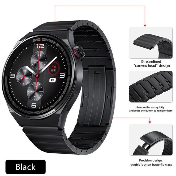 For Huawei Watch GT Runner Titanium Alloy Quick Release Watch Band(Black) - Watch Bands by PMC TechLife | Online Shopping South Africa | PMC TechLife | Buy Now Pay Later Mobicred