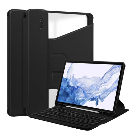 For Samsung Galaxy Tab S9 ENKAY 360 Degree Rotation Leather TPU Smart Case with Wireless Keyboard(Black) - Galaxy Tab S9 Cases by ENKAY | Online Shopping South Africa | PMC Jewellery | Buy Now Pay Later Mobicred