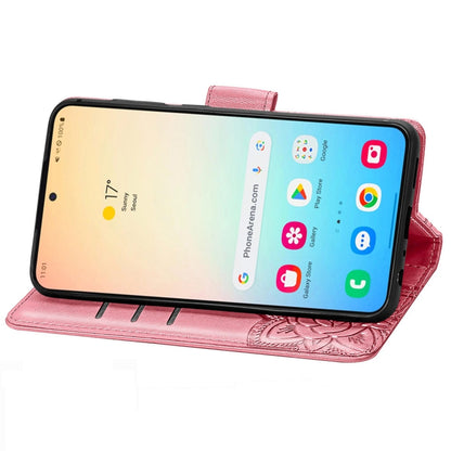 For Samsung Galaxy S24+ 5G Butterfly Love Flower Embossed Leather Phone Case(Pink) - Galaxy S24+ 5G Cases by PMC Jewellery | Online Shopping South Africa | PMC Jewellery