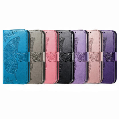 For Samsung Galaxy S25 Ultra 5G Butterfly Love Flower Embossed Leather Phone Case(Blue) - Galaxy S25 Ultra 5G Cases by PMC Jewellery | Online Shopping South Africa | PMC Jewellery | Buy Now Pay Later Mobicred