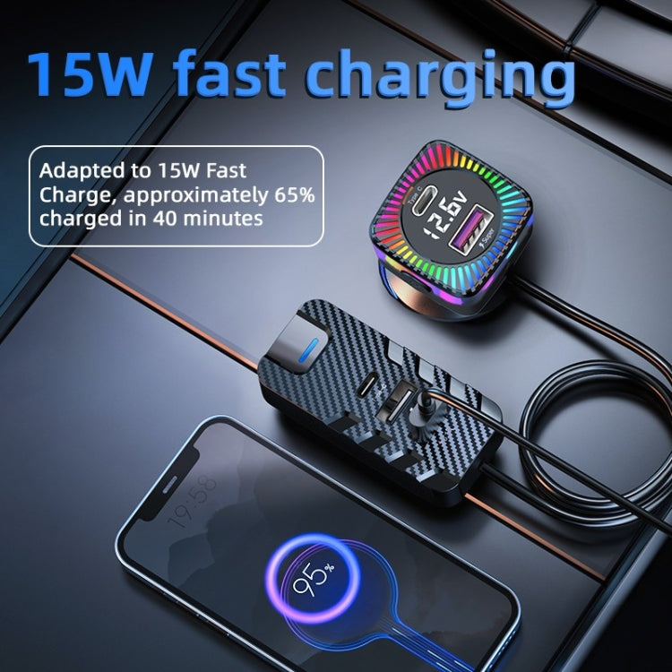 YQ3 66W Super Fast Charging 5 Port Rear Seat Extended Car Charger - Car Charger by PMC Jewellery | Online Shopping South Africa | PMC Jewellery | Buy Now Pay Later Mobicred