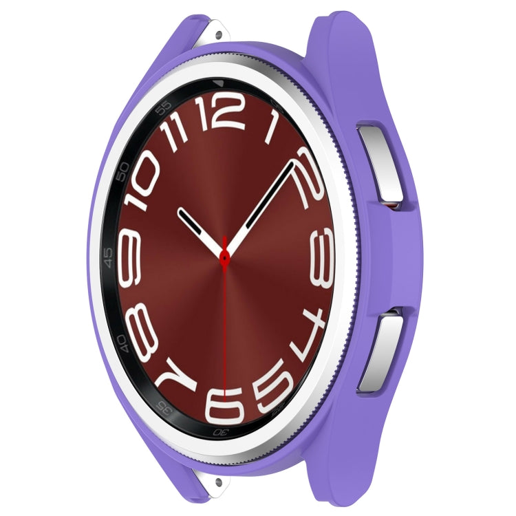 For Samsung Galaxy Watch 6 Classic 47mm Half Coverage Hollow PC Watch Protective Case(Purple) - Watch Cases by PMC TechLife | Online Shopping South Africa | PMC TechLife