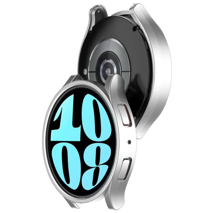For Samsung Galaxy Watch 6 44mm Half Coverage Hollow PC Watch Protective Case(Silver) - Watch Cases by PMC TechLife | Online Shopping South Africa | PMC TechLife