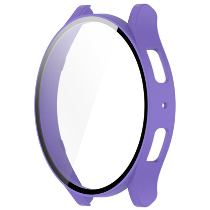 For Samsung Galaxy Watch6 40mm PC + Tempered Film Integrated Watch Protective Case(Purple) - Watch Cases by PMC Jewellery | Online Shopping South Africa | PMC Jewellery