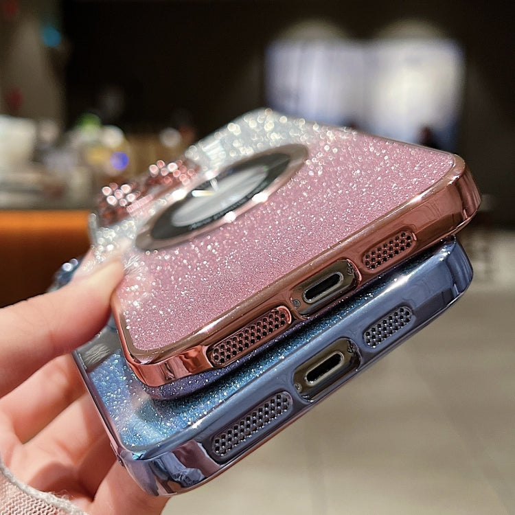 For iPhone 15 Plus MagSafe Gradient Glitter Electroplating TPU Phone Case(Silvery) - iPhone 15 Plus Cases by PMC Jewellery | Online Shopping South Africa | PMC Jewellery