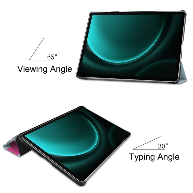For Samsung Galaxy Tab S9 FE+ 12.4 JUNSUNMAY Custer Painted 3-Fold Stand Leather Smart Tablet Case(Unicorn) - free shipping - PMC Jewellery - Order now!