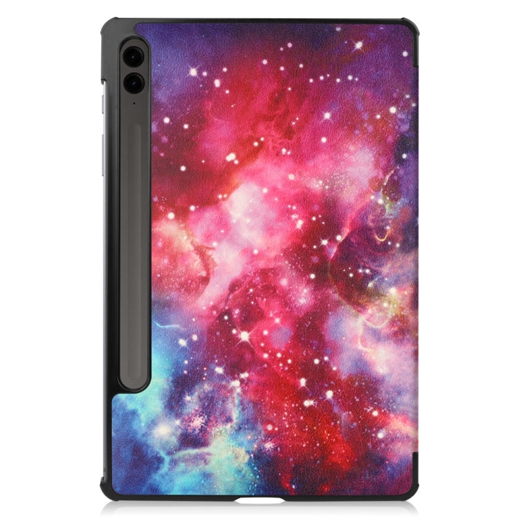 For Samsung Galaxy Tab S9 FE+ 12.4 JUNSUNMAY Custer Painted 3-Fold Stand Leather Smart Tablet Case(Galaxy) - Galaxy Tab S9 FE+ by JUNSUNMAY | Online Shopping South Africa | PMC Jewellery | Buy Now Pay Later Mobicred