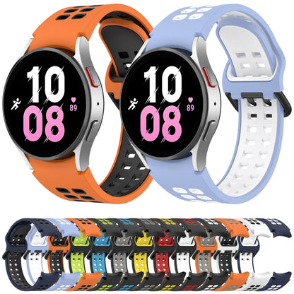 For Samsung Galaxy Watch 6 40mm Two-Color Breathable Silicone Watch Band(Black + Gray) - Watch Bands by PMC Jewellery | Online Shopping South Africa | PMC Jewellery