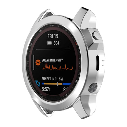 For Garmin Fenix 7S Pro Half Package Electroplated TPU Watch Protective Case(Sliver) - Watch Cases by PMC Jewellery | Online Shopping South Africa | PMC Jewellery
