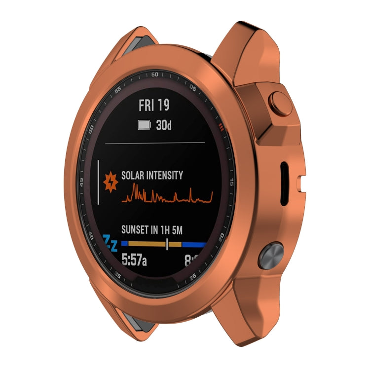 For Garmin Epix Pro 51mm Half Package Electroplated TPU Watch Protective Case(Gold) - Watch Cases by PMC TechLife | Online Shopping South Africa | PMC TechLife