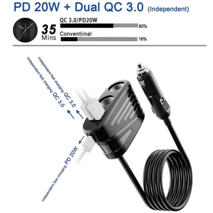 TR-31 PD 18W High Power Type-C + Dual USB QC 3.0 Fast Charger - Car Charger by PMC TechLife | Online Shopping South Africa | PMC TechLife | Buy Now Pay Later Mobicred