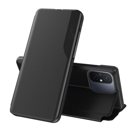 For Xiaomi Redmi 13C Attraction Flip Holder Leather Phone Case(Black) - 13C Cases by PMC Jewellery | Online Shopping South Africa | PMC Jewellery