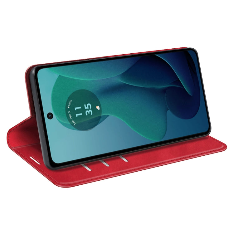 For Motorola Moto G 5G 2024 Retro-skin Magnetic Suction Leather Phone Case(Red) - Motorola Cases by PMC Jewellery | Online Shopping South Africa | PMC Jewellery | Buy Now Pay Later Mobicred