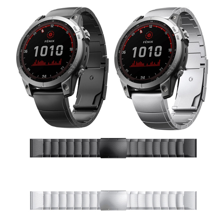 For Garmin Fenix 6 Pro GPS 22mm Titanium Alloy Quick Release Watch Band(Black) - Watch Bands by PMC Jewellery | Online Shopping South Africa | PMC Jewellery