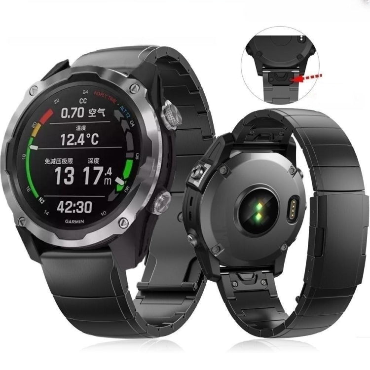 For Garmin Instinct 2X Solar Titanium Alloy Quick Release 26mm Watch Band(Black) - Watch Bands by PMC TechLife | Online Shopping South Africa | PMC TechLife | Buy Now Pay Later Mobicred