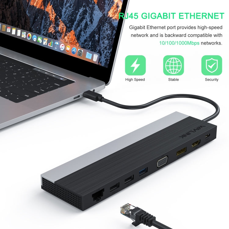 Wavlink UMD03 Triple Display Adapter Type-C Hub 12 in 1 Docking Station - free shipping - PMC TechLife - Order now!