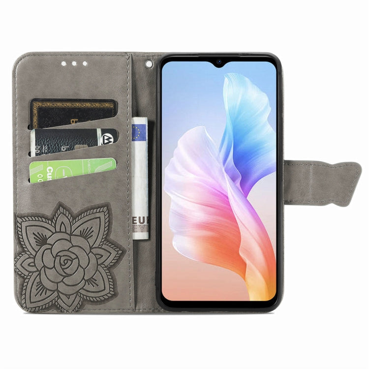 For DOOGEE X98 Pro / X98 Butterfly Love Flower Embossed Leather Phone Case(Grey) - Doogee Cases by PMC Jewellery | Online Shopping South Africa | PMC Jewellery | Buy Now Pay Later Mobicred