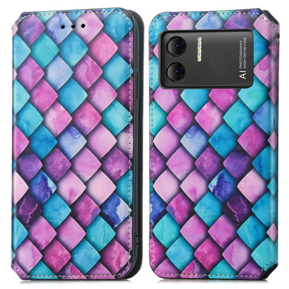 For DOOGEE X98 Pro / X98 CaseNeo Colorful Magnetic Leather Phone Case(Purple Scales) - Doogee Cases by PMC Jewellery | Online Shopping South Africa | PMC Jewellery | Buy Now Pay Later Mobicred