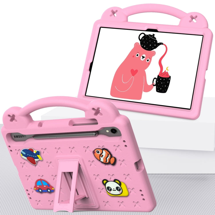 For Samsung Galaxy Tab S9 X710/X716B Handle Kickstand Children EVA Shockproof Tablet Case(Pink) - Galaxy Tab S9 Cases by PMC Jewellery | Online Shopping South Africa | PMC Jewellery | Buy Now Pay Later Mobicred