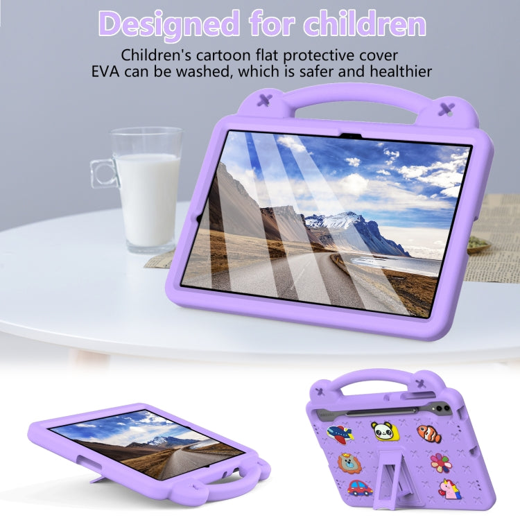 For Samsung Galaxy Tab S9 FE+ 12.4 X610N Handle Kickstand Children EVA Shockproof Tablet Case(Light Purple) - Galaxy Tab S9 FE+ by PMC Jewellery | Online Shopping South Africa | PMC Jewellery